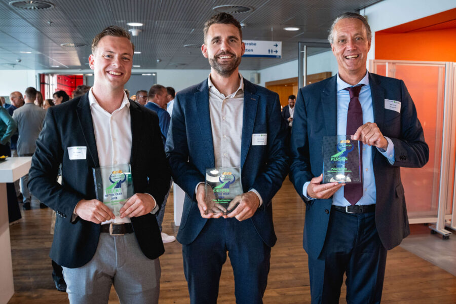 Bram Roosendaal, Pim Bastiaanse en Peter Schilte als winnaars van de Rail Cargo Awards 2024