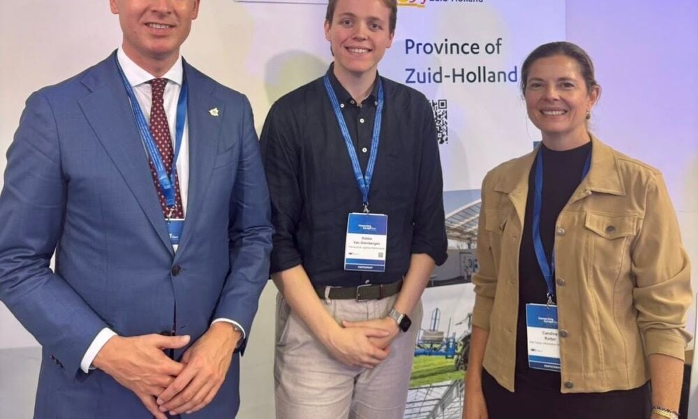 Caroline Koiter (Rail Cargo Netherlands, Robbe van Grembergen (Transport logistiek Nederland) tijdens Connecting Europe Days in Brussel